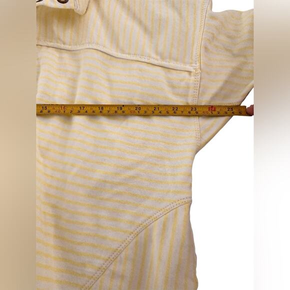 Pilcro Anthropologie Spliced Henley Top Ivory / Oxalis Tint, size M - Picture 5 of 11